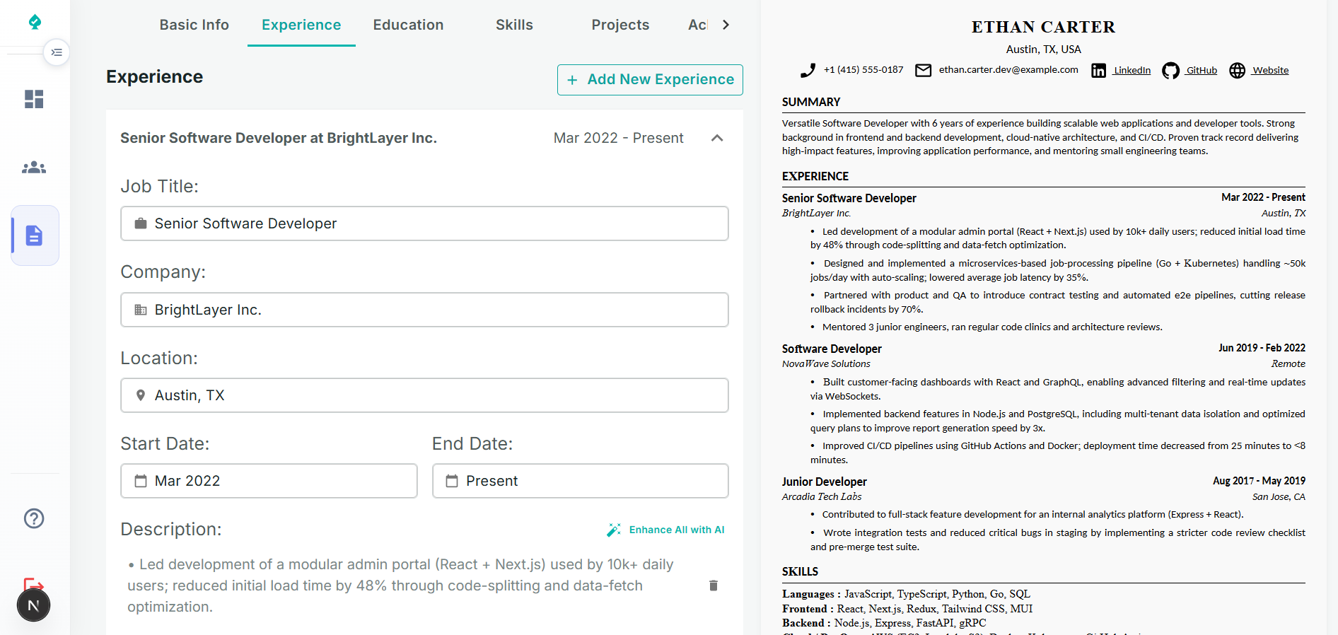 AceMyInterview.io Dashboard Screenshot